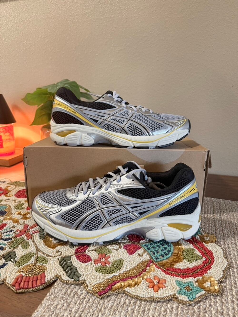 Asics GT-2160 Piedmont Grey Pure Silver Black Yellow Gel NYC 1130 1203A275 023